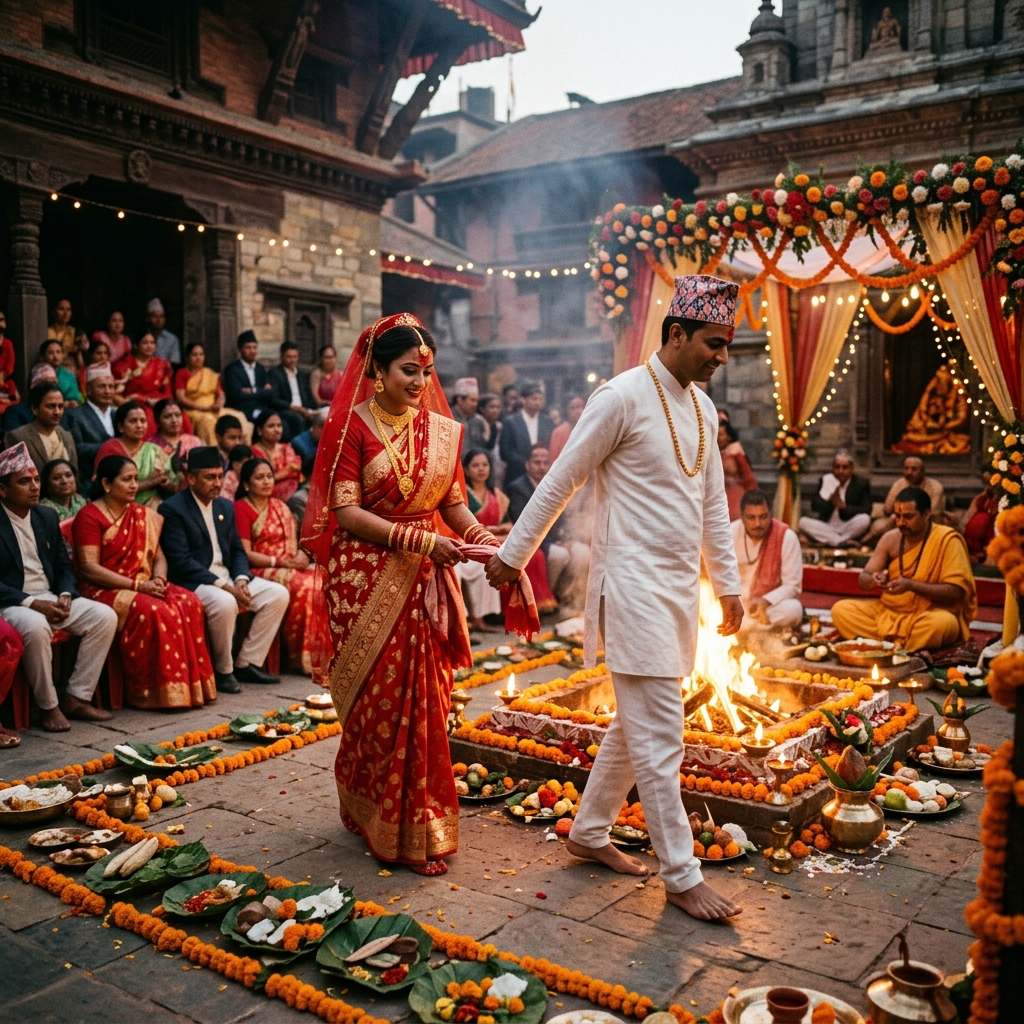 Traditional Nepali wedding phera ceremony - Dreams Photography Itahari